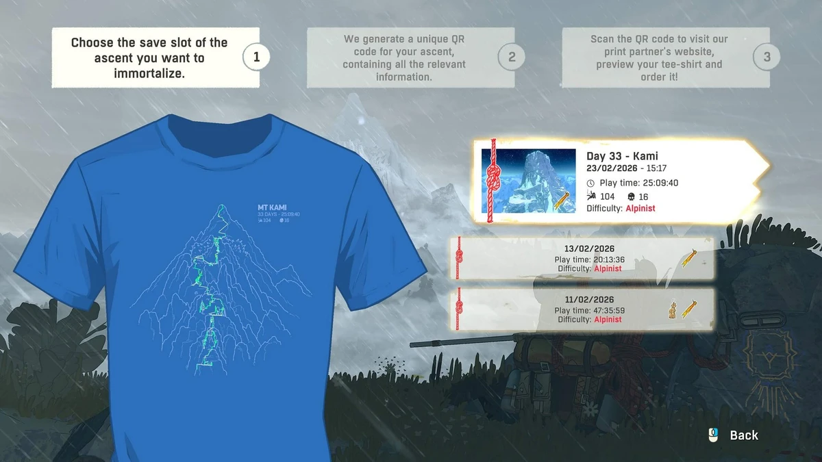 Hit Indie Climbing Sim Cairn Gets Unique TShirts Based On Your Climb