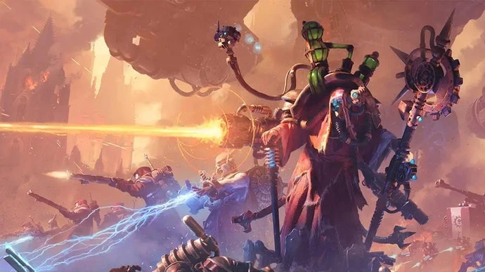 "If they turn off, they might not be able to turn them on again": The charming reason behind Dawn of War 4's excitable, dancing mech