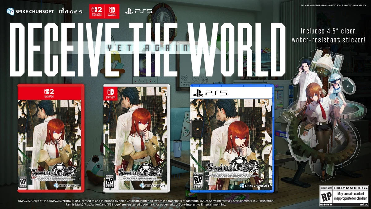 STEINS;GATE RE:BOOT launches in the west on August 20 for Xbox Series and PC, October 29 for PS5, Switch 2, PS4, and Switch
