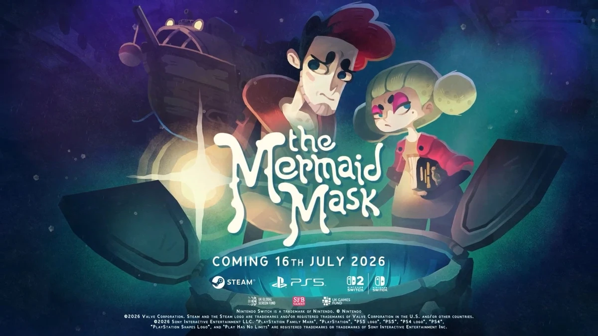 The Mermaid Mask launches July 16 for PS5, Switch 2, Switch, and PC