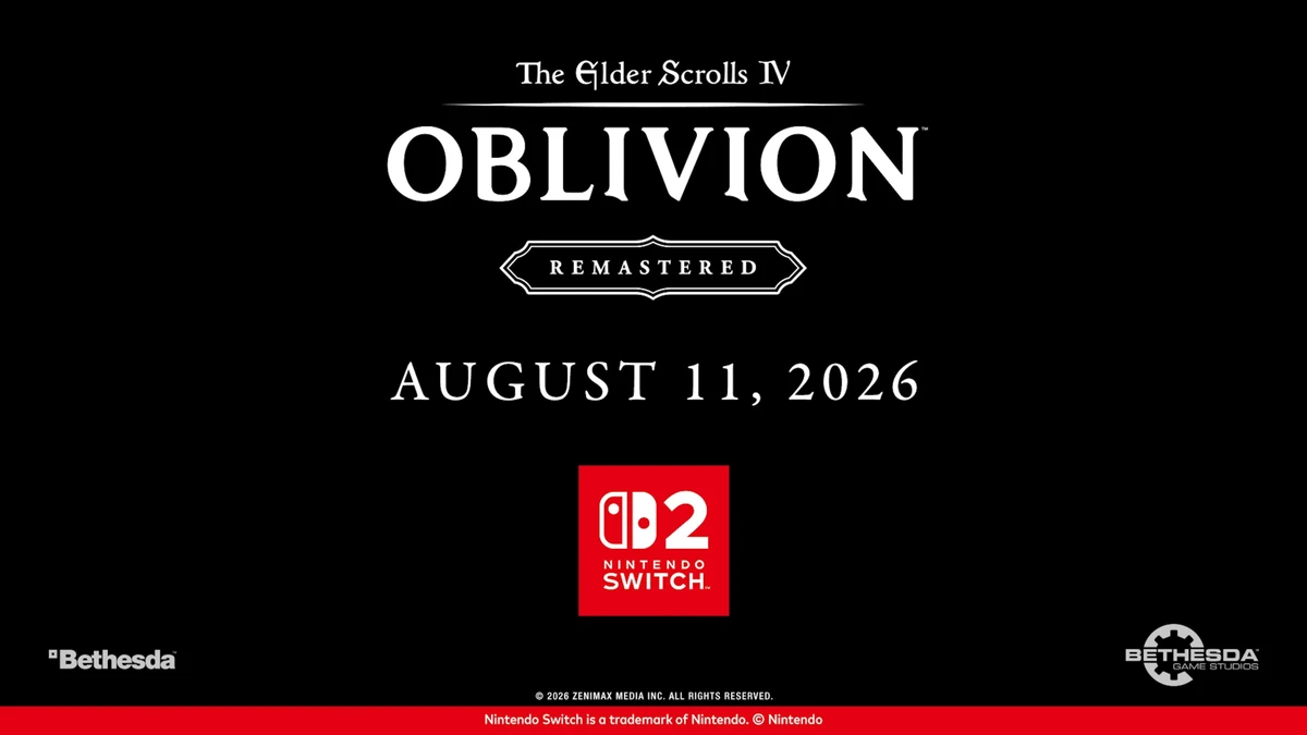The Elder Scrolls IV: Oblivion Remastered for Switch 2 launches August 11