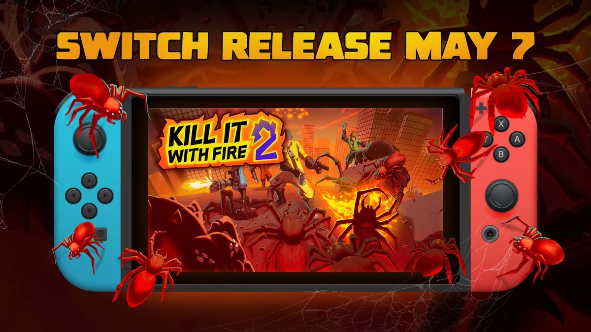 Exterminate Even More Spiders On Switch In Kill It With Fire 2, Out Next Month