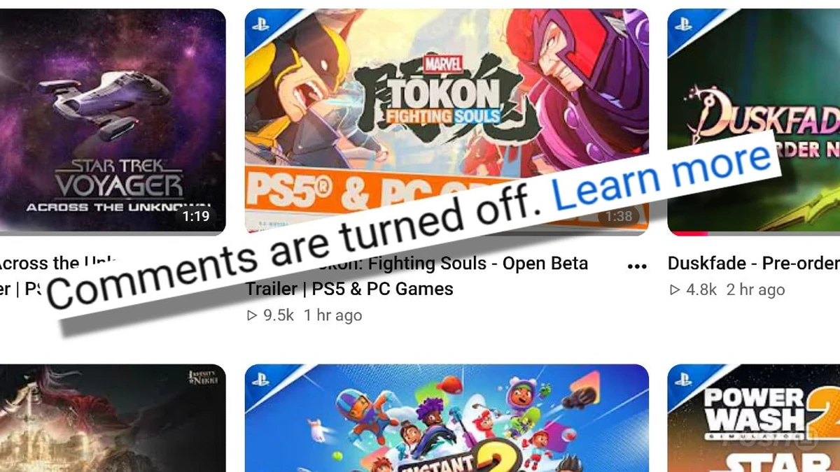 Claims Sony Has Disabled YouTube Comments Over Physical Disc Backlash Are Not True