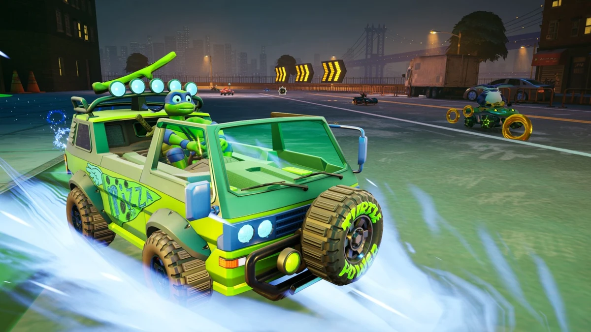 The TMNT DLC pack is now available for Sonic Racing CrossWorlds