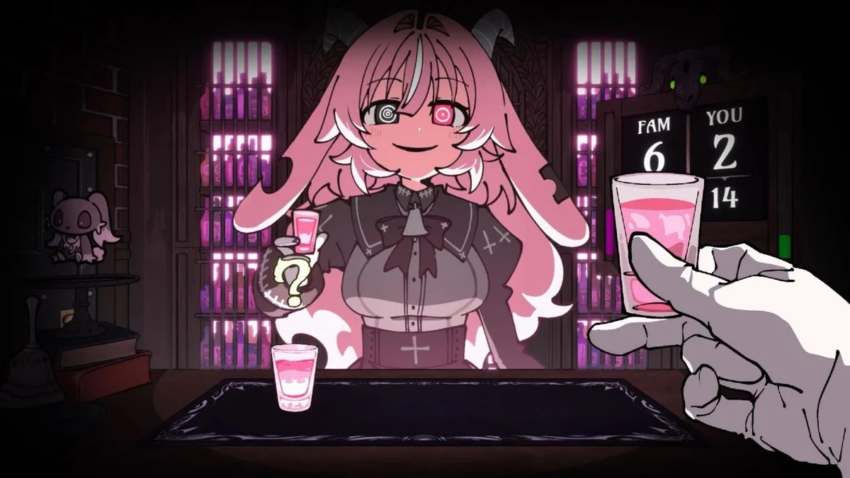 Russian Roulette-based survival game where you have to outdrink an obsessive demon girl coming to Steam in 2026 
