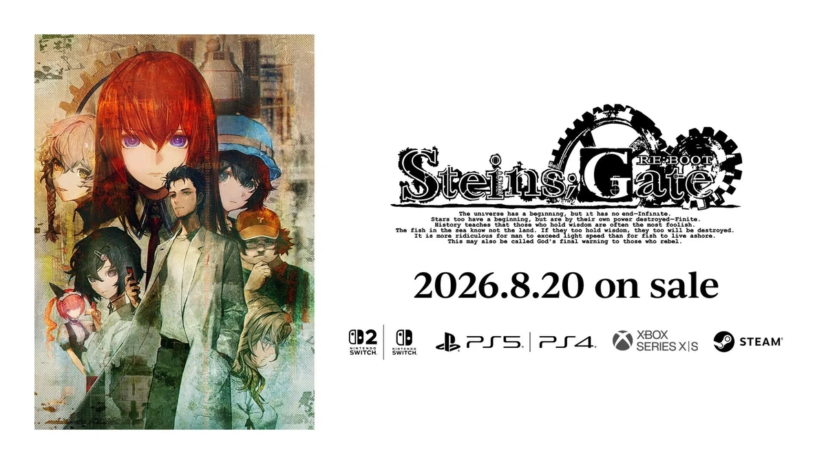 STEINS;GATE RE:BOOT launches August 20 for PS5, Xbox Series, Switch 2, PS4, Switch, and PC